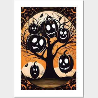 Spooky Halloween tree #2 Posters and Art